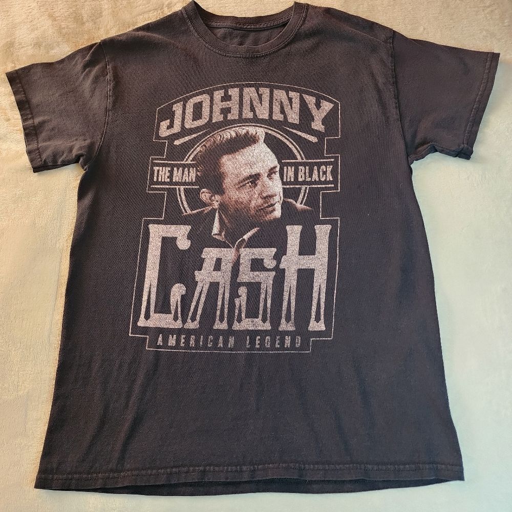 Johnny Cash Black Graphic Tee Size Various